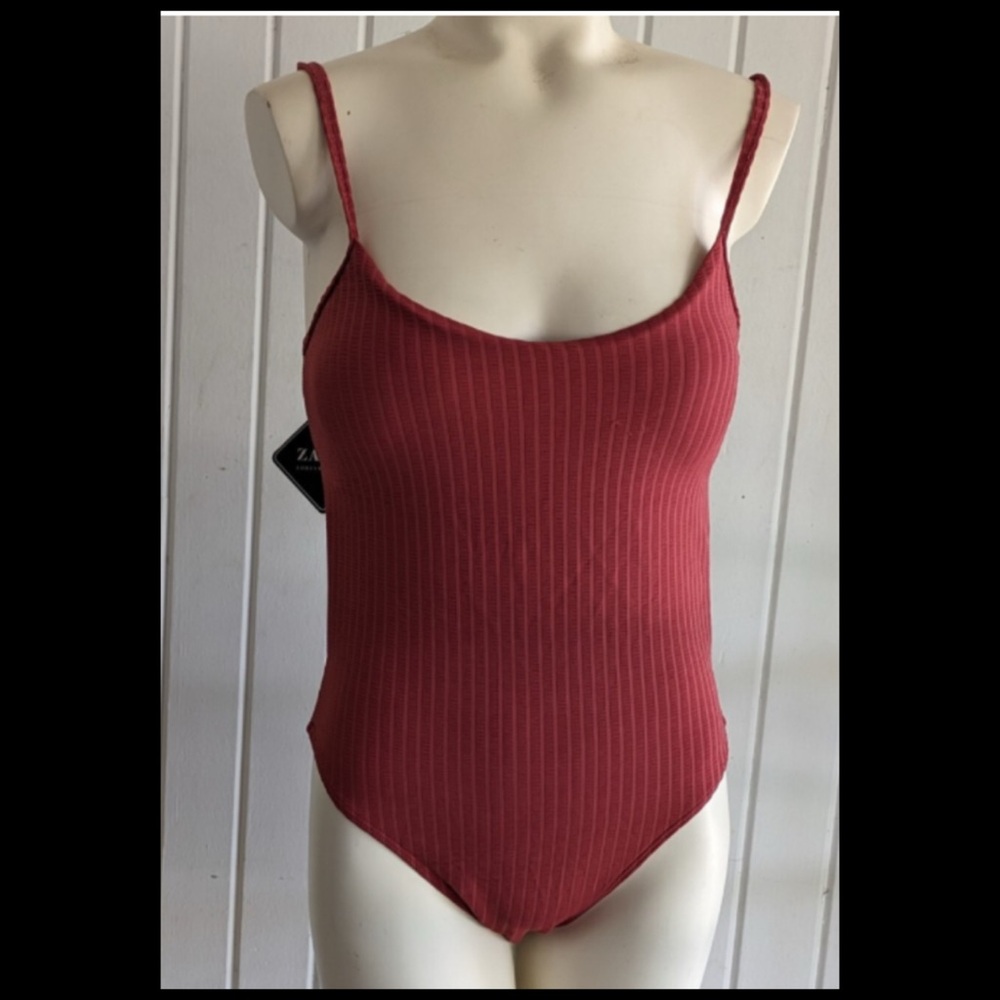 Zara Ribbed Dusty Rose One-Piece Swimsuit.48 - Picture 2 of 5